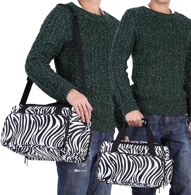 woobles hairdressing bag,  Zebra Stripe Handbag Hairdressing Tools Bag Portable Scissors Comb Holder Bag Hairstyling Case - Image 2